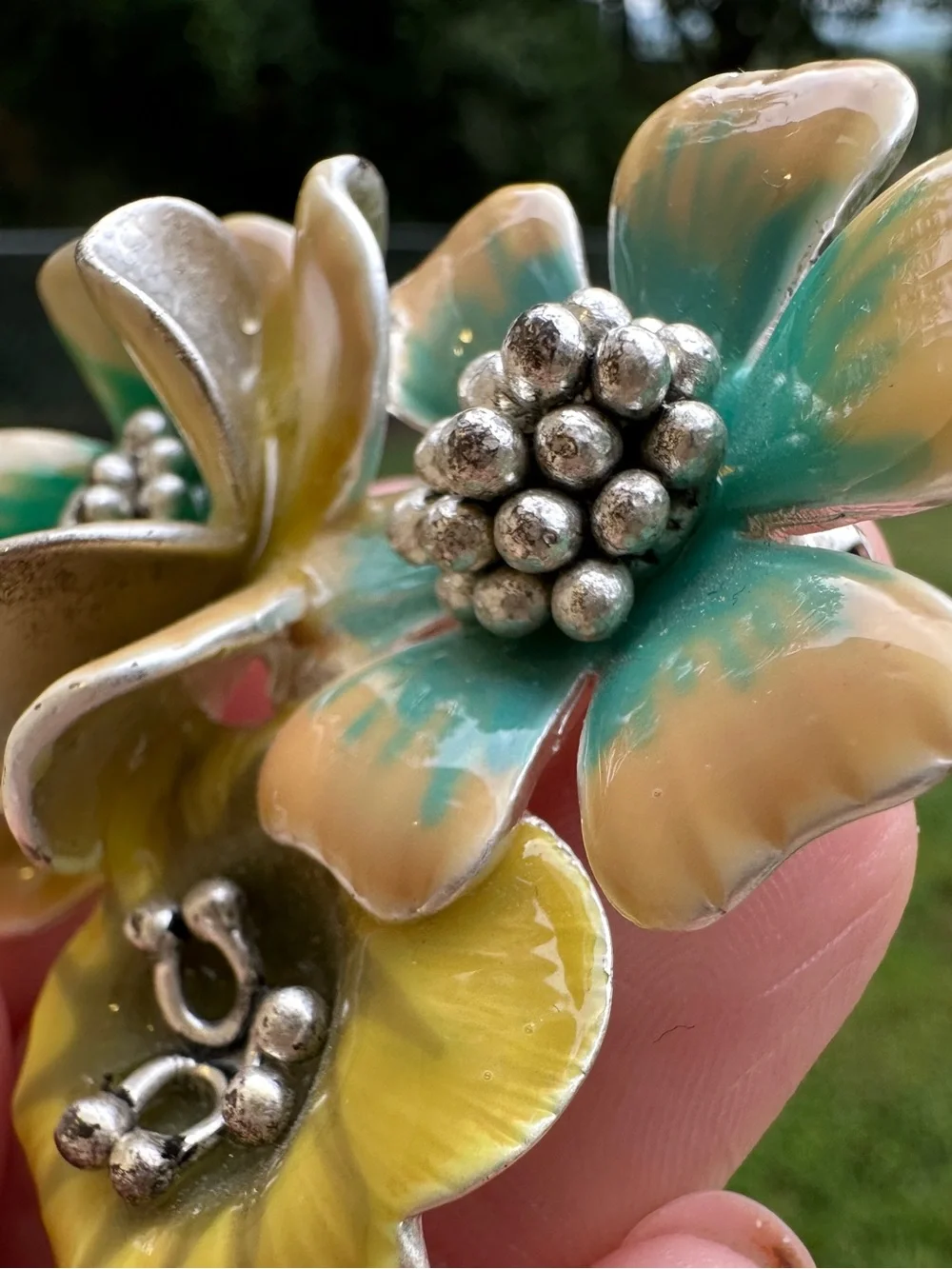 Liz Claiborne Vintage Enamel Brooch Floral Poppy